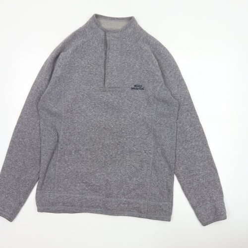Weird Fish Men’s Grey M 1/4 Zip High Neck Logo Sweatshirt Pullover