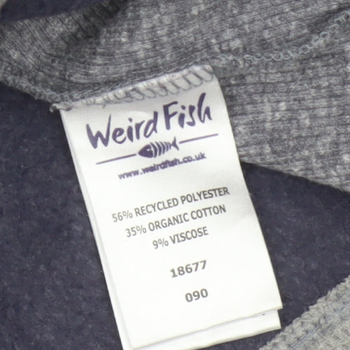 Weird Fish Men’s Grey M 1/4 Zip High Neck Logo Sweatshirt Pullover