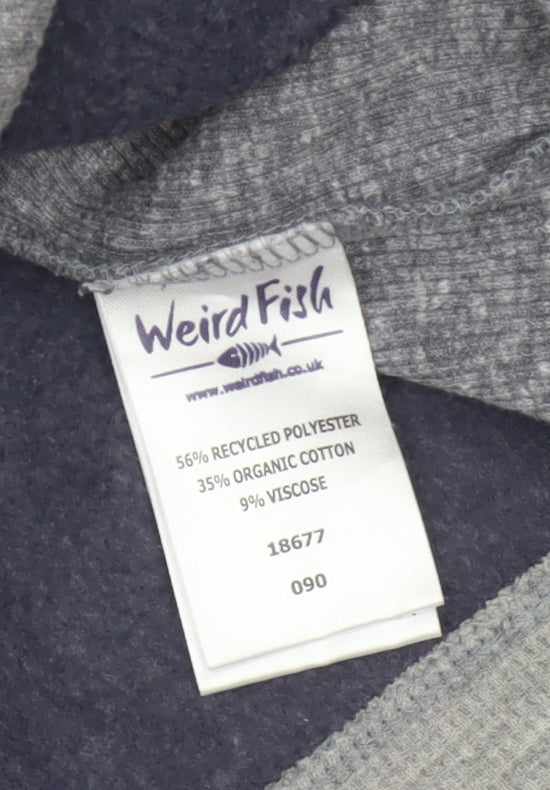Weird Fish Men’s Grey M 1/4 Zip High Neck Logo Sweatshirt Pullover