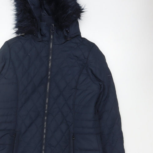 Regatta Women’s Blue UK 12 Quilted Faux Fur Hood Puffer Coat