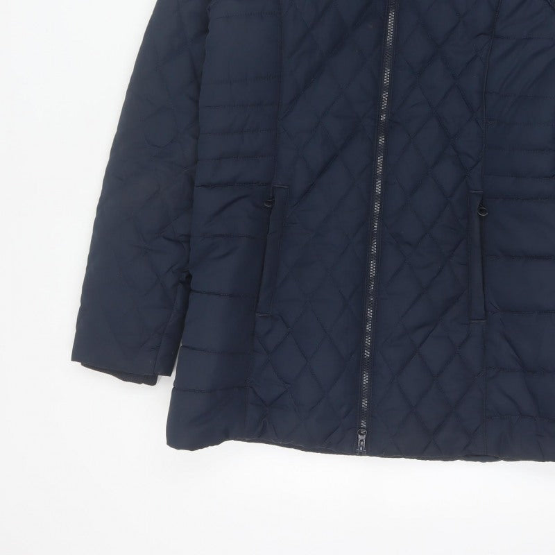 Regatta Women’s Blue UK 12 Quilted Faux Fur Hood Puffer Coat