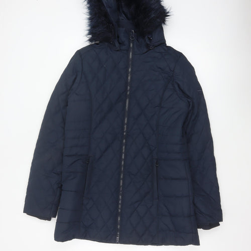 Regatta Women’s Blue UK 12 Quilted Faux Fur Hood Puffer Coat