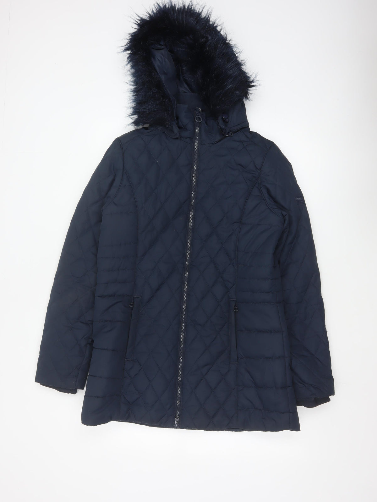 Regatta Women’s Blue UK 12 Quilted Faux Fur Hood Puffer Coat