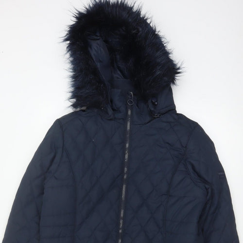 Regatta Women’s Blue UK 12 Quilted Faux Fur Hood Puffer Coat