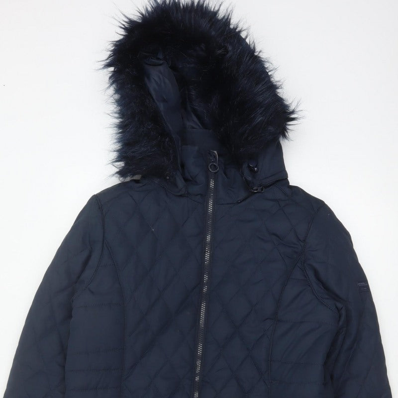 Regatta Women’s Blue UK 12 Quilted Faux Fur Hood Puffer Coat