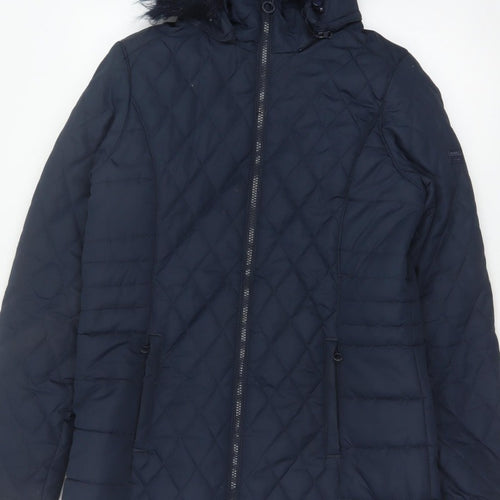 Regatta Women’s Blue UK 12 Quilted Faux Fur Hood Puffer Coat