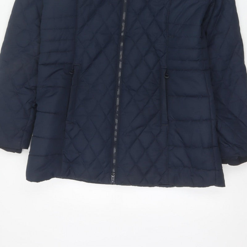 Regatta Women’s Blue UK 12 Quilted Faux Fur Hood Puffer Coat
