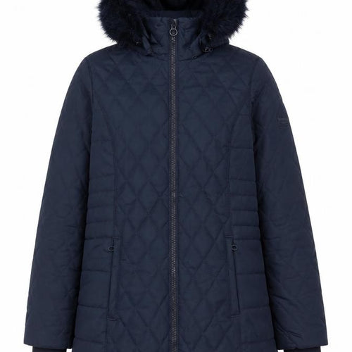 Regatta Women’s Blue UK 12 Quilted Faux Fur Hood Puffer Coat