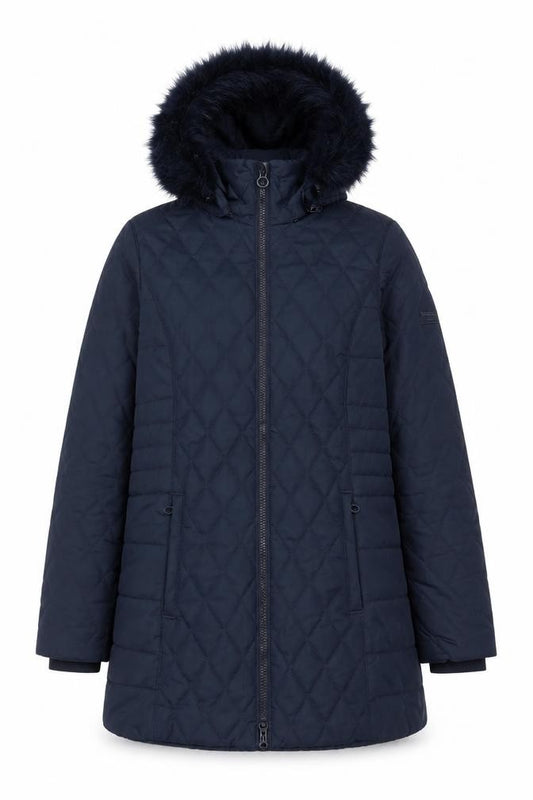 Regatta Women’s Blue UK 12 Quilted Faux Fur Hood Puffer Coat