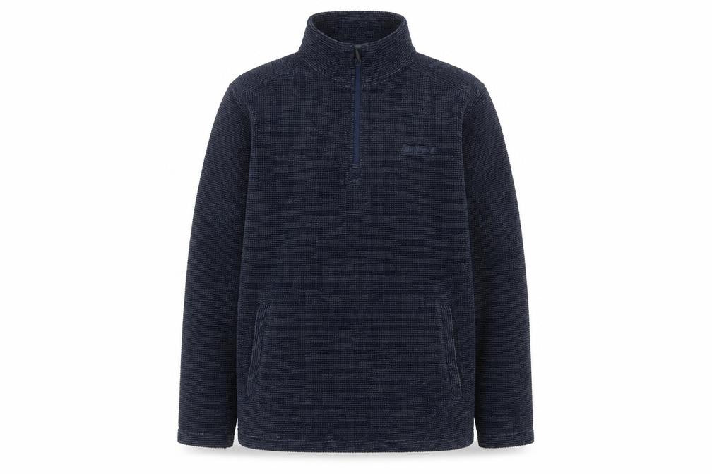 Front view of Peter Storm Men’s Blue M 1/4 Zip Fleece Sweatshirt Pockets