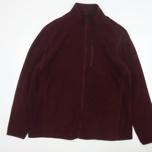 Marks & Spencer Men Red 3XL Fleece Full Zip Jacket Pockets