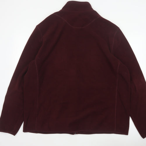 Marks & Spencer Men Red 3XL Fleece Full Zip Jacket Pockets