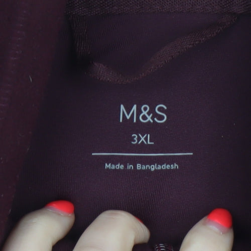 Marks & Spencer Men Red 3XL Fleece Full Zip Jacket Pockets