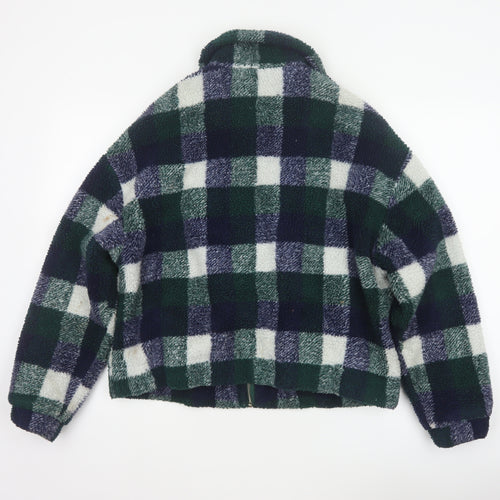 New Look Women’s Multicoloured Check Teddy Fleece Zip Jacket UK S