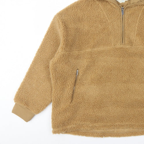 Primark Cares Women’s Beige M Teddy Fleece Half Zip Hoodie