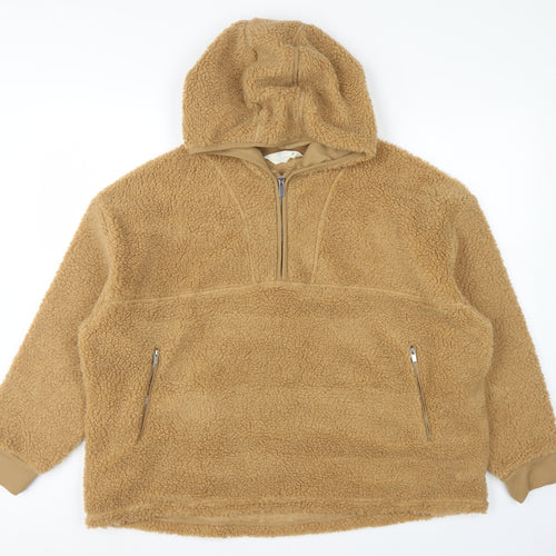 Primark Cares Women’s Beige M Teddy Fleece Half Zip Hoodie