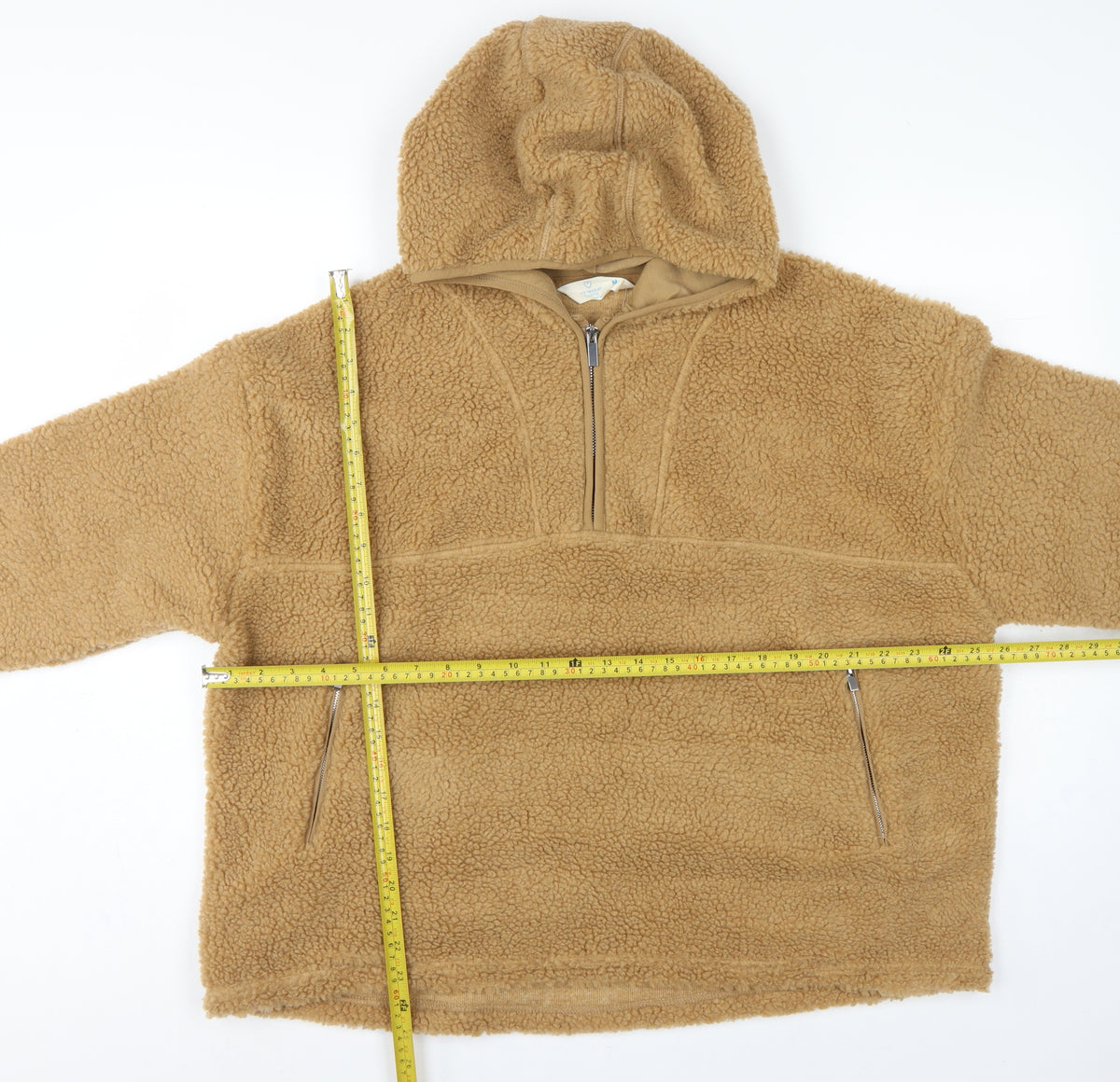 Primark Cares Women’s Beige M Teddy Fleece Half Zip Hoodie