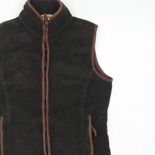 Rydale Women's Black Brown Fleece Full Zip Waistcoat UK 10 Outdoor