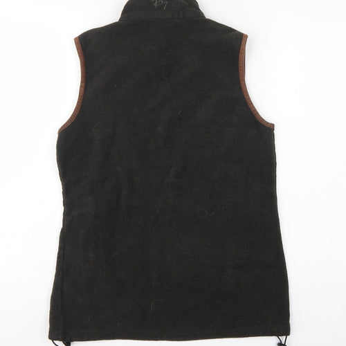 Rydale Women's Black Brown Fleece Full Zip Waistcoat UK 10 Outdoor