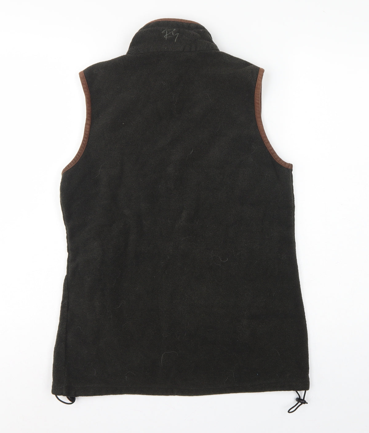 Rydale Women's Black Brown Fleece Full Zip Waistcoat UK 10 Outdoor