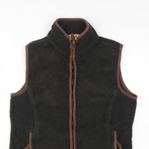 Rydale Women's Black Brown Fleece Full Zip Waistcoat UK 10 Outdoor
