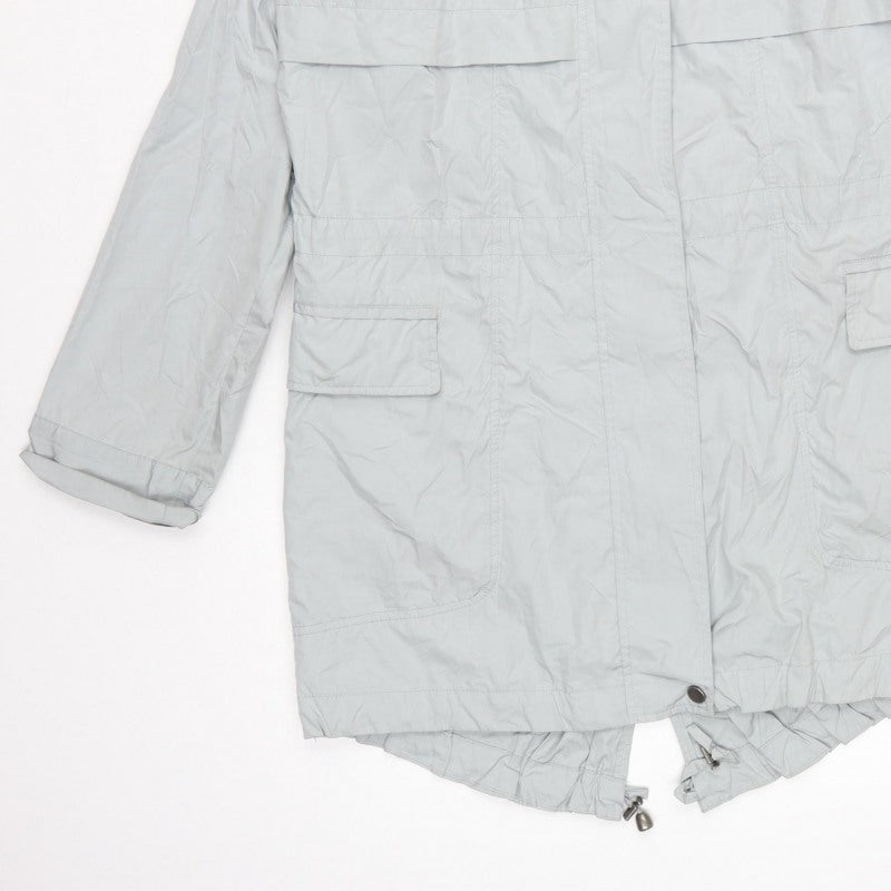 Next Women’s Grey Size 8 Hooded Long Parka Coat