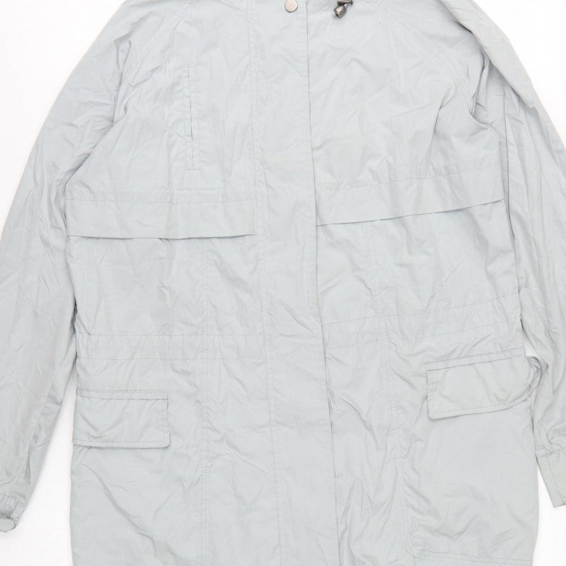 Next Women’s Grey Size 8 Hooded Long Parka Coat