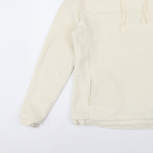 Mantary Women’s Ivory Size 14 Fleece Hoodie Pullover Embroidered