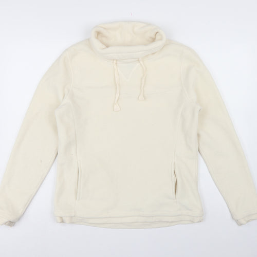 Mantary Women’s Ivory Size 14 Fleece Hoodie Pullover Embroidered