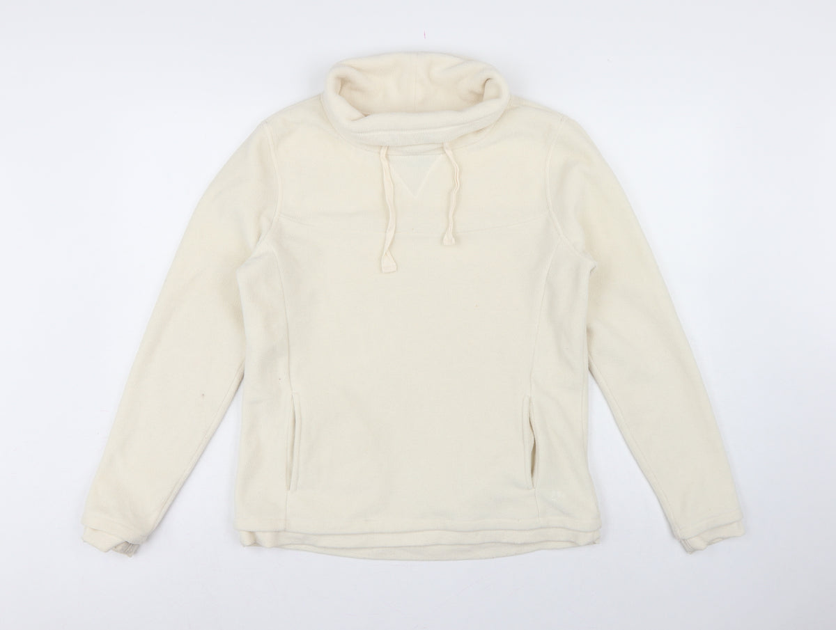 Mantary Women’s Ivory Size 14 Fleece Hoodie Pullover Embroidered