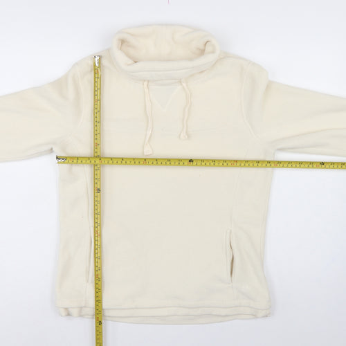 Mantary Women’s Ivory Size 14 Fleece Hoodie Pullover Embroidered