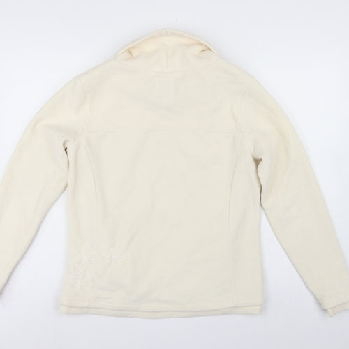 Mantary Women’s Ivory Size 14 Fleece Hoodie Pullover Embroidered