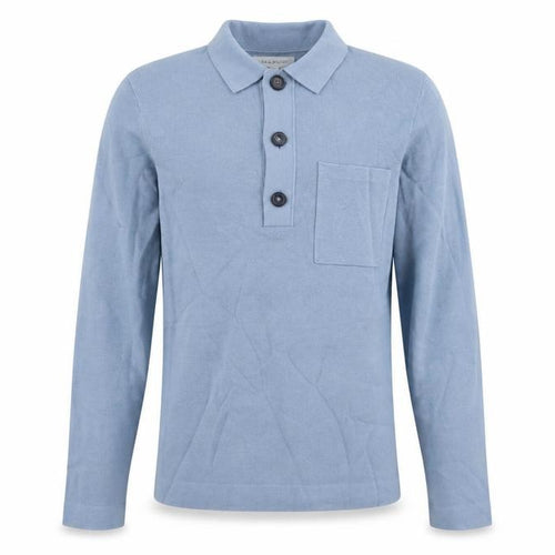 Autograph Men’s Blue M Henley Collared Knit Jumper Pocket