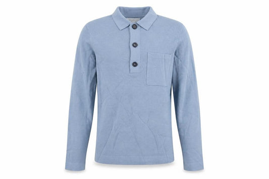 Autograph Men’s Blue M Henley Collared Knit Jumper Pocket