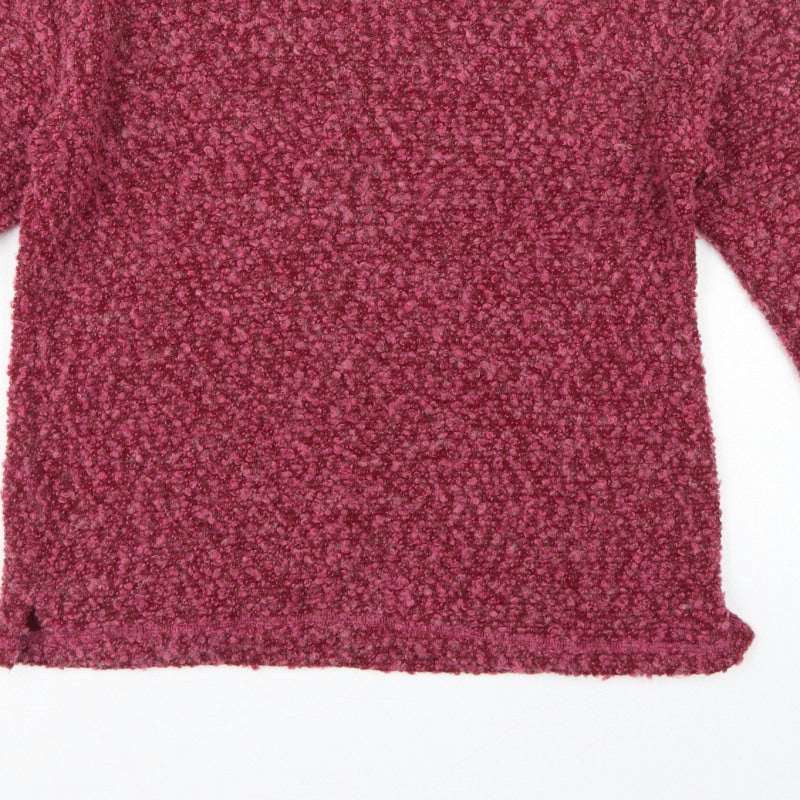 Isle Women’s Pink Bouclé Knit Jumper Size S 10-12 Round Neck