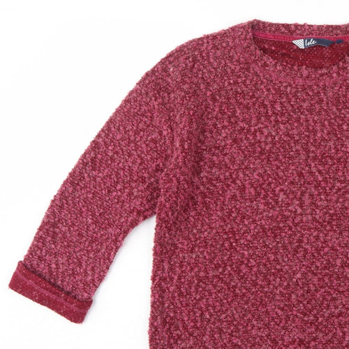 Isle Women’s Pink Bouclé Knit Jumper Size S 10-12 Round Neck