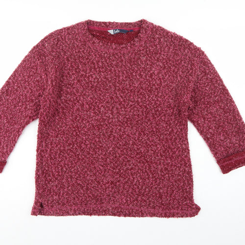 Isle Women’s Pink Bouclé Knit Jumper Size S 10-12 Round Neck