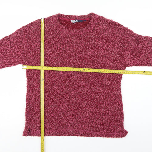 Isle Women’s Pink Bouclé Knit Jumper Size S 10-12 Round Neck