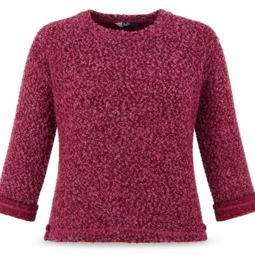 Isle Women’s Pink Bouclé Knit Jumper Size S 10-12 Round Neck
