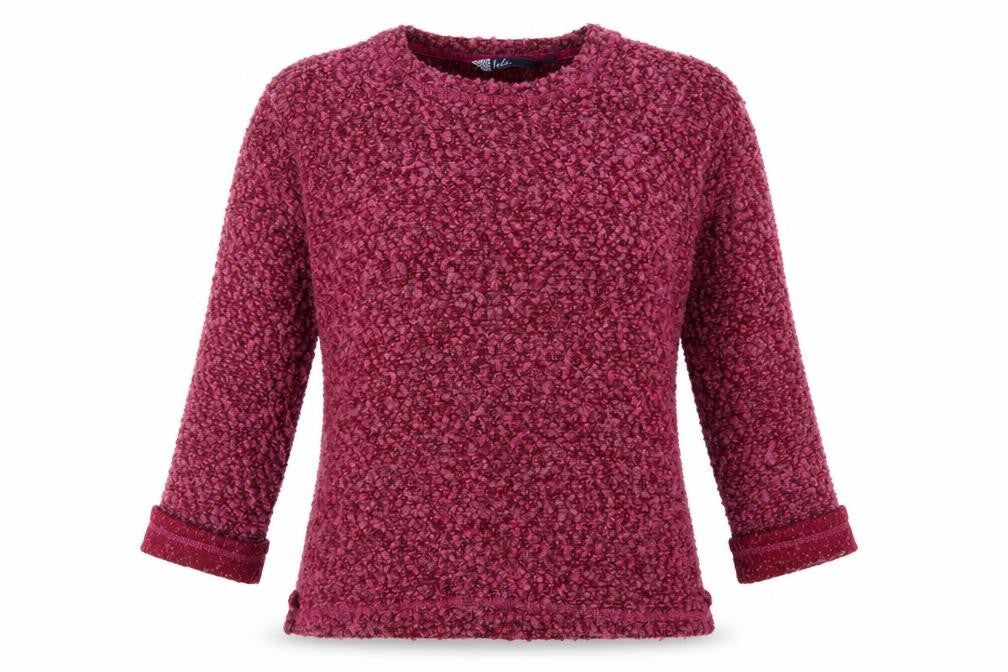 Isle Women’s Pink Bouclé Knit Jumper Size S 10-12 Round Neck