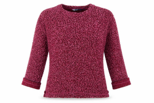 Isle Women’s Pink Bouclé Knit Jumper Size S 10-12 Round Neck