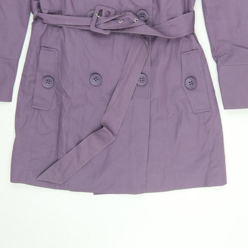 Marks and Spencer Women Purple UK 14 Belted Trench Coat