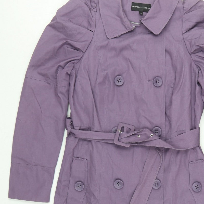 Marks and Spencer Women Purple UK 14 Belted Trench Coat