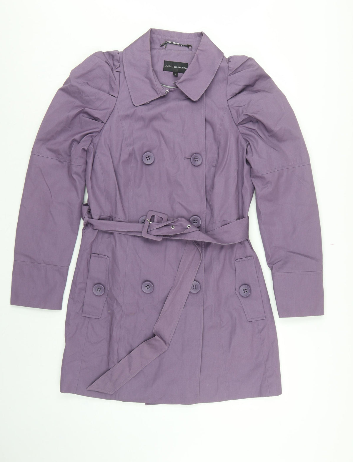 Marks and Spencer Women Purple UK 14 Belted Trench Coat