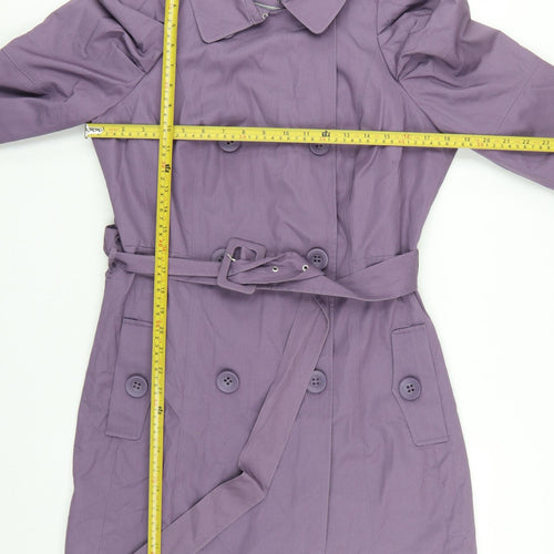 Marks and Spencer Women Purple UK 14 Belted Trench Coat