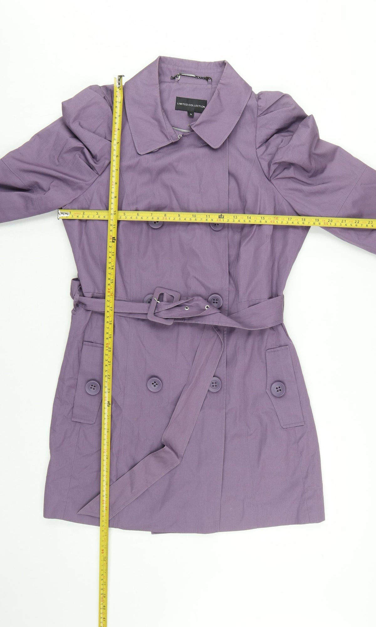 Marks and Spencer Women Purple UK 14 Belted Trench Coat