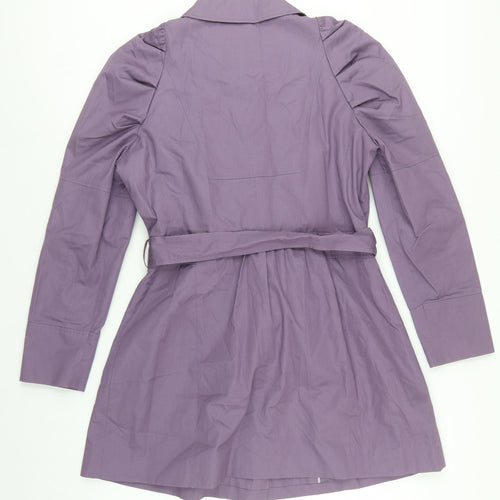 Marks and Spencer Women Purple UK 14 Belted Trench Coat