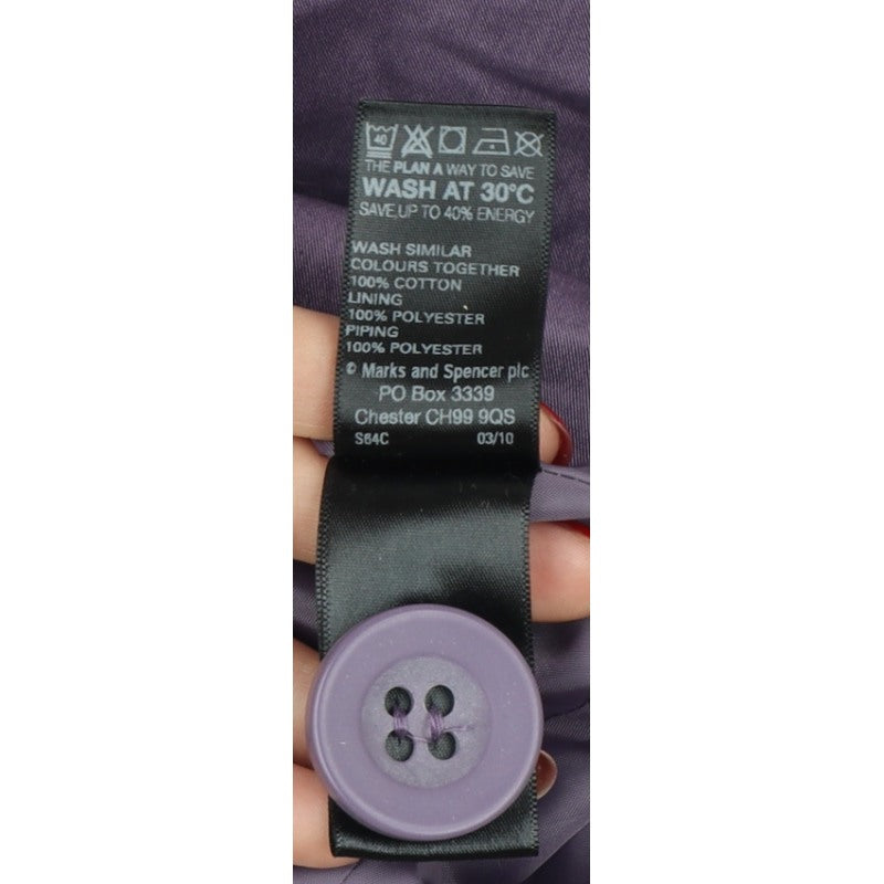 Marks and Spencer Women Purple UK 14 Belted Trench Coat