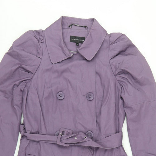 Marks and Spencer Women Purple UK 14 Belted Trench Coat