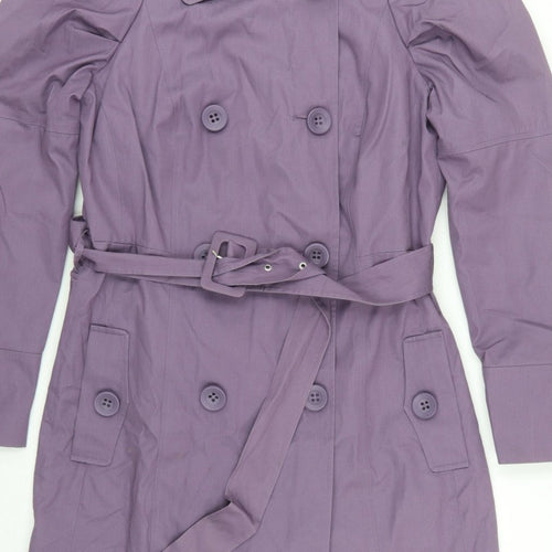 Marks and Spencer Women Purple UK 14 Belted Trench Coat